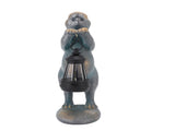 Bunny Figurine with Solar Lantern Resin Bunny Statue Light Auto Light Sensing for Outdoor Garden V1294-YM0901-3111250023611