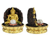 Resin Water Fountain Ornaments Meditating Buddha Statue LED Lighted Tabletop Fountain Home V1294-YM0901-3111200176212