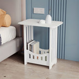 Side Table Night Stand, 2 Tier Narrow End Table with Display Shelf,Small Bookcase Bookshelf, Simple V1366-AZ2-W-12392
