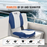 Boat Seat Low Back Fold-Down Fishing Boat Chair with Sponge Padding 2 Pack V952-ZHSKU00000000000057