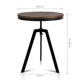 Artiss Bar Table 67-86CM Height Round Brown BA-TW-V17-COF-TAB