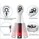 82-Piece Professional Automotive Repair Tool Set - 1/2 & 1/4 Drive Ratchets, Sockets, and Wrenches V888-ELOSUNG11674