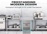 POLYCOOL Commercial Ice Maker Machine, up to 75kg/24hr, Timer & Self Cleaning Programs V219-FDSICMPY75KA