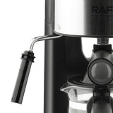 Compact 800W Espresso Coffee Maker with Steam Milk Frother, 240ml Glass Carafe, 4-Cup Capacity, V1341-ZY-FKXSZWL7-BLACK