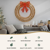 0.6M Christmas Lights 160 LED Motif Solar Wreath Xmas Decorations Jingle Jollys XMAS-MOT-D-WREATH-GD