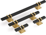 10 Pack Cabinet Pulls, Solid Steel Drawer Handles for Kitchen Cabinets, Matte Black Gold 3 Inch V1188-MS-721-060