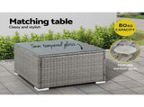 Gardeon 5-Piece Outdoor Sofa Set Wicker Couch Lounge Setting 4 Seater Grey ODF-SOFA-5PCS-HJ-GE-AB