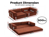 Artiss Convertible Folding Sofa Bed Orange SBED-E-FLD03-2S-OR-AB