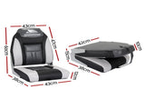 Seamanship 2X Folding Boat Seats Marine Seat Swivel High Back 12cm Padding Black BS-86522-BK