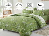 Vintage Delicate green bloom 3 Pc Comforter & Pillow Cover Set V745-MAB010487AJ3