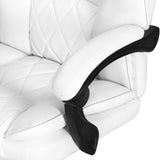 Artiss Executive Office Chair Leather Footrest White OCHAIR-G-1051-FT-WH