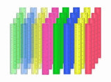 12 Inch Plastic Rulers, 96 PCS Transparent Assorted Color Metric Bulk Rulers with Inches Centimeters V1366-AZ2-W-14559