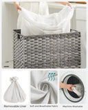 SONGMICS Laundry Hamper with Lid and Wheels 140L Grey V227-8498263003580