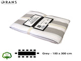 Rans Grey Alfresco Stripes Cotton Tablecloth - Choose from 2 sizes 150cm x 300cm V442-RAN-TABLEC-ALFRESCO300CM-GREY-RE