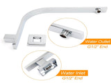 WELS Chrome Square 10" Thin Rainfall Shower Head Brass Gooseneck Wall Arm Set V1233-A602KSS110
