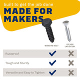 1/2" x 2, 25-Piece Black Bolts, Rustproof 4-Layer Ceramic BLAKOTE, 2X Protection of Galvanized V1258-DP02-F-80