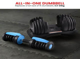 Powertrain 48kg Adjustable Dumbbells Set Home Gym Exercise Free Weights Stand - Blue DMB-BF1-024-2S-BU