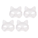 10PCS Cat Therian Face Cover Paper DIY Hand Painted Blank Animal Cat Half Face Cover with Fur and V1294-YM0901-3115250024711