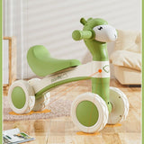 Cartoon Alpaca Kids 4-Wheel Balance Bike, Pedal-Free Toddler Scooter with Lights & Music for Ages V1265-AU-498-DANFEN