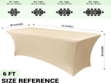 2 Piece Stretch Tablecloth Spandex Champagne, 183 x 75 x 75 cm V1237-ZY-818-134