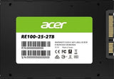 ACER RE100-2TB 2.5 SATA lll SSD Writing Speed 503 MB/s Reading Speed 558 MB/s BL.9BWWA.110 -5 Year V1202-V2-BIW-RE100-2TB