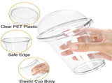 432x 14oz Premium Plastic Clear Cups BPA Free - with Dome Lids V563-CP1411-24L-1BOX