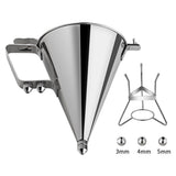 Stainless Steel Confectionery Funnels with Stand and 3 Nozzles, Commercial Grade Cake Decorating V1192-AZ-W-6290