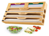 CARLA HOME Bamboo Wrap Organiser, 5 in 1 Dispenser with Cutter for Kitchen V178-36483