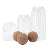 3Pcs Glass Jars with Ball Cork Transparent Sealing Storage Container for Tea Coffee Cereals V1294-YM0901-3118210123711