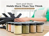 Rotating Kitchen Condiment Storage Rack, 18Piece Plastic Spice Bottle Set, Countertop Seasoning V1221-XM-LB5187-ZS160