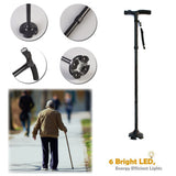 Folding Walking Stick Cane with Adjustable Height and LED Light Support V1188-MS-617-125