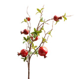 3pcs 6 Head Artificial Pomegranate Stem Faux Fruit for Vase Realistic Faux Pomegranates Tree V1294-YM0901-210603QJ0438