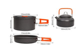 10Pcs Camping Cookware Mess Kit for Outdoor Camping Hiking Picnic -Orange V1308-DSZKI-22-2
