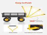 500 Lbs Steel Garden Cart, Heavy Duty Garden Wagon Cart Pullable on Wheels, Metal Yard Utility Wagon V952-ZXHYTCHH500LVP7EBV0