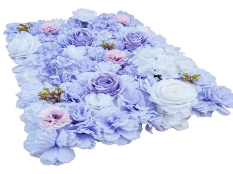 Artificial Flower Wall Backdrop Panel 40cm x 60cm Mixed Lilac Flowers V637-DP1193822