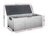 Gardeon Outdoor Storage Box 290L Lockable Organiser Garden Deck Shed Tool Grey OSB-290L-GG