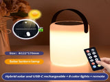 Cylindrical Solar Lamp Portable Outdoor Ambient Night Light for Camping Courtyard Lawn USB C V1294-YM0901-230905HL02-3
