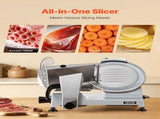 Commercial Meat Slicer, 240W Electric Deli Food Slicer with 250mm Carbon Steel Blade, Built-In V952-SYDRQPJ240WBNE2JB001V3