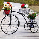 Iron Tricycle Plant Stand Pot Holder Black Solid Pattern V178-66986