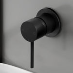 Cefito Basin Mixer Wall Tap Round Brass Faucet Shower Bathtub Black TAP-A-MIXER-RO-BK