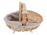 Wicker Picnic Basket with Removable Liner Empty Picnic Hamper Basket with Lid and Handle for Easter V1294-YM0901-3111250051113
