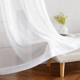 2 Pack White Sheer Curtains, Lightweight Grommet Window Drapes with Light Filtering for Bedroom and V1189-LC-AMZ-00225
