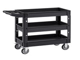 Utility Service Cart, 550 LBS Laod Capacity, 3 Shelf Heavy Duty Plastic Rolling Utility Cart with V952-DXSLSYTCDXCX3K5H9V0