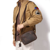 Premium Full Grain Messenger Bag for Men Retro Casual Commuter Shoulder Bag Multi-Purpose V1221-XM-LB5647-ZS202