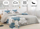 Blue Floral Boho Dream Bedspread Coverlet 3 Piece Set V745-AC090178Q13U