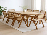 Levede 8x Walnut Wicker Armchair Dining Chair CH1101-WAX8