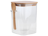 Square Storage Jar with Spoon Sealing Seasoning Container Coffee Bean Bottle for Kitchen1200ml V1294-YM0901-3118210085013