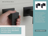 Bathroom Shower Bath Hot and Cold Square Mixer WATERMARK Certified in Black V63-847901