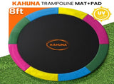 Kahuna 8ft Replacement Trampoline Safety Pad Cover and Jumping Spring Mat - Rainbow KAH-PDMAT-08-RB