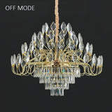 BAMDECOR C3347 Modern Luxury Crystal-leaf Chandelier LED Fashion Creativity Pendant Ceiling V255-BAM-C3347-80
